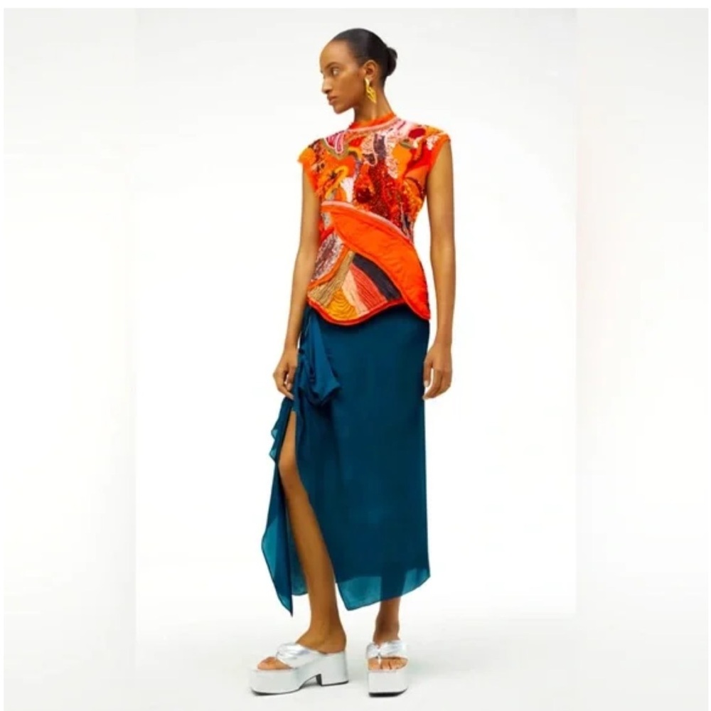 ZARA ATELIER PATCHWORK EMBROIDERED DRESS LIMITED ED. BEADED SUMMER EVENING BEACH